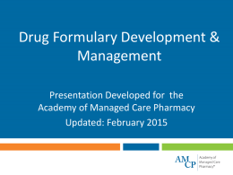 Drug Formulary Development & Management