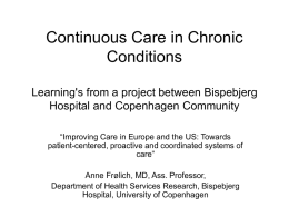 Continuous care in chronic conditions