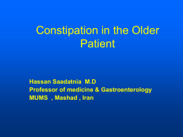 Constipation in the Elderly