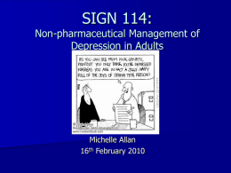 SIGN 114: Non-pharmaceutical Management of Depression in