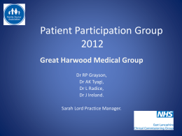 Patient Participation Group 2012