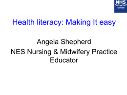 ppt - The Health Literacy Place