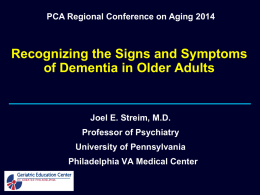 Recognizing the Signs and Symptoms of Dementia in Older Adults