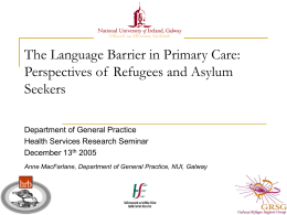 The Language Barrier in Primary Care: Perspectives of Refugees