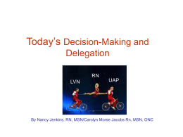 Decision-Making and Delegation in the Dynamic Health Care