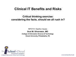 Clinical_IT_benefits_risks - College of Computing & Informatics