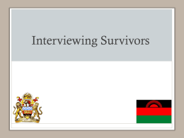 V. Interviewing Survivors