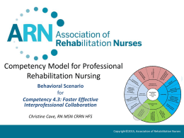 Competency Model for Professional Rehabilitation Nursing