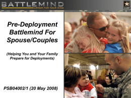 Pre- Deployment Battlemind Training - For Couples
