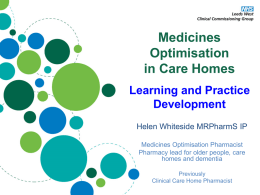 Helen Whiteside - Pharmacy Management National Forum Workshop