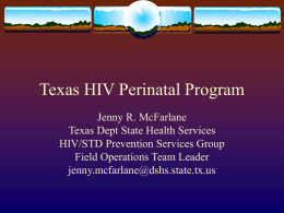 TexasHIVPerinatal - Texas Department of State Health Services