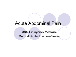 Acute Abdominal Pain - UNC School of Medicine
