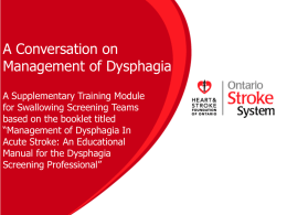 A Conversation on Management of Dysphagia