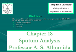 Chapter 18 (Sputum Analysis).