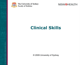 Clinical Skills - The University of Sydney
