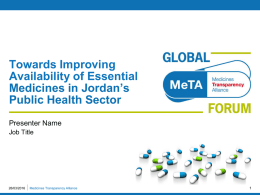 Title of presentation - Medicines Transparency Alliance