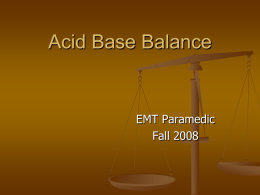 Acid Base Balance - faculty at Chemeketa