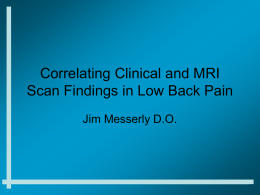 Correlating clinical and MRI scan findings in low back pain