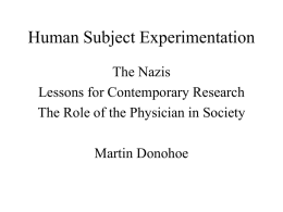 human subject experimentation – nazis – present