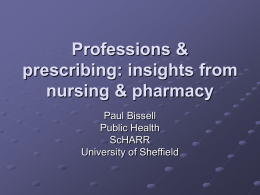 Prescribing in nursing and pharmacy