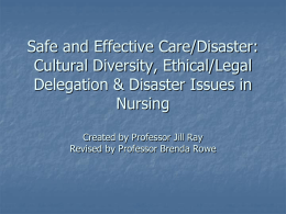 Safe Effective Care & Disasters PPT