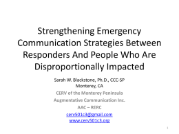 Strengthening Emergency Communication