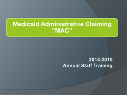 Medicaid Administrative Claiming