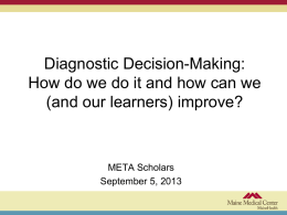 Diagnostic Decisionmaking – META Scholars