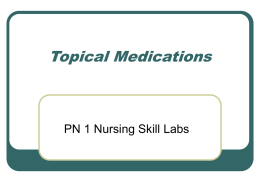 PN1lab notes\Topical Medications