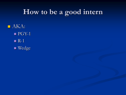 How To Be a Good Intern by S. Rinner, MD
