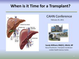 When Is It Time For Transplant: S. Williams