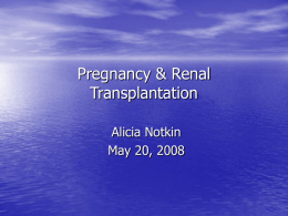 Pregnancy & Renal Transplantation