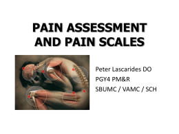 Pain Assessment and Pain Scales