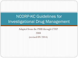 KCCOP Guidelines for Investigational Drug Management