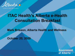 Alberta Health & Wellness - Information Technology Association of