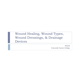 Wound Healing, Wound Types, Wound Dressings, & Drainage