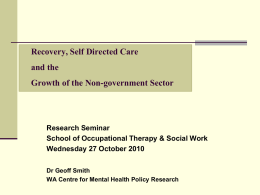 What is Recovery? - Occupational Therapy and Social Work