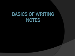 Basics of Writing Notes