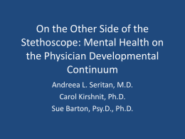 On the Other Side of the Stethoscope: Mental Health