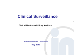 Vancouver 2009 – Clinical Surveillance