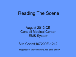 August 2012 CE - Reading the Scene