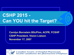 CSHP 2015 - You Can Make it Happen!