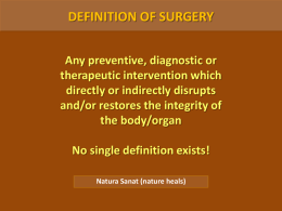 INDICATION OF SURGERY