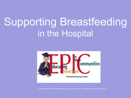 Supporting Breastfeeding in the Hospital