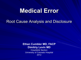 Session 2 - Disclosure of Medical Error