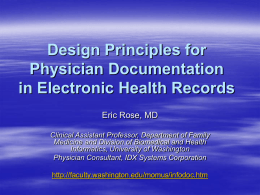 Design Principles for Physician Documentation