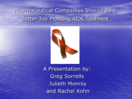AIDS Drugs Should Not be Patented
