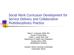 Social Work Curriculum Development for Service Delivery