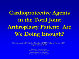 Cardioprotective Agents in the Total Joint Arthroplasty