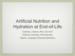 Artificial Nutrition and Hydration at End-of-Life